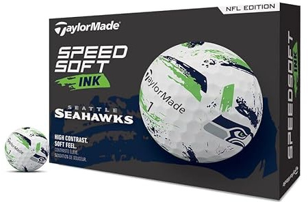 TaylorMade Golf SpeedSoft NFL Ink Golf Balls, Seattle Seahawks, 1 Dozen