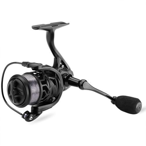 Fishing King Spinnrolle Größe 1000 - Angelrolle mit Schnur für Zielfisch Forelle | Angelrolle 1000 ideal für leichtes Spinn- & Jigangeln