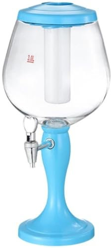 Distributeur De Boissons À Bière avec Tube À Glace,Distributeur D' 3l avec Robinet et Lumière LED Distributeur De Boissons pour Maison(Blue)