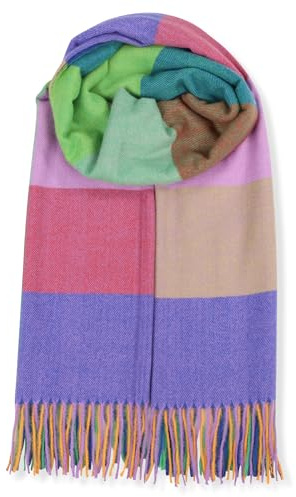 malito - Damen Modeschal - weicher XXL Viskosemix Schal - Winterschal Karo-Design modern & lang - Pashmina Stola Kaschmir S602