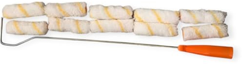 Kit Mini Rouleau Pattes de Lapin 10 cm avec Manche 60 cm | Application Primaire, Résine, Colle, HydroFuge & Peinture | Outil Précis et Durable pour Chantiers et Bricolage – Outillage Carreleur 2.0