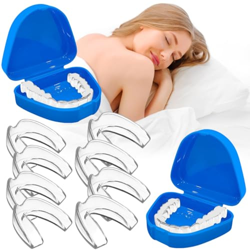Gouttiere Dentaire Bruxisme,8 Piezas Protege Dent,2 Tailles Gouttiere Dentaire Bruxisme,Contient 2 Boîtes de Rangement,Anti Grincement Dent,Améliore La Qualité Du Sommeil,Protecteurs Buccaux
