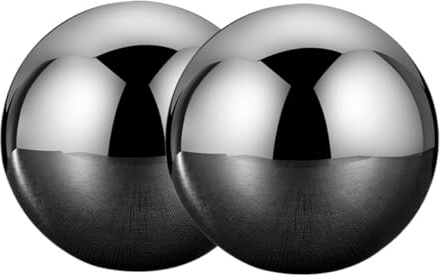 DIYEAH Piedras de Hielo Redondas para Vino de Acero Inoxidable 304 Reutilizables Tamaño 55 MM Pack de 2 Unidades Enfriador Práctico para Whisky y Cócteles