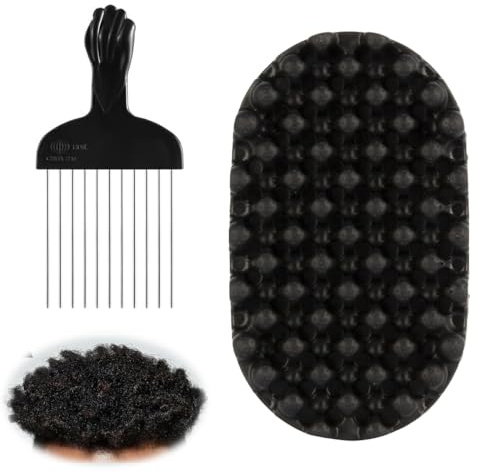 YUVKIN Brosse à cheveux (1 pièce), curly hair, bouclés et frisés, twist, pour dreadlocks, lavable et professionnelle, Éponge lavable pour cheveux afro, Paddle afro pour cheveux tressés et enroulés