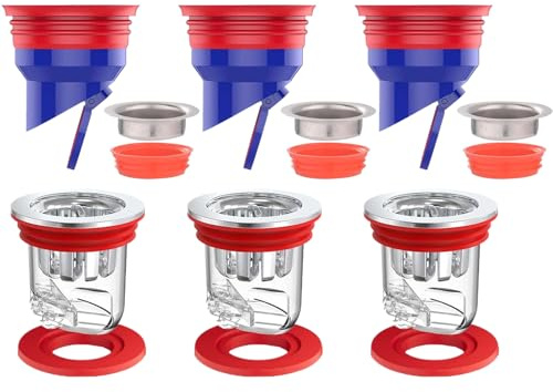 Donvuka 6 Stück Geruchsverschluss Dusche, Abfluss Geruchsstopp Bodenablauf, Dusche Bodenablaufkern Anti Geruch Duschstopper Abläufe Rückflussverhinderer, Widerstehen Geruch und Wanzen
