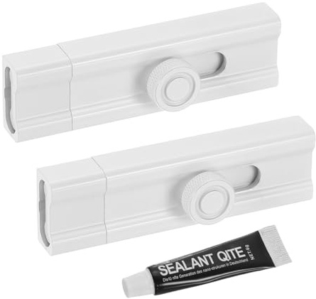 QUARKZMAN 2Pcs Verrou Coulissant, 4 Pouces serrure de sûreté Adhésif À obus Coulissant, Serrures À Verrou Coulissant En Alliage D'Aluminium Pour Portes En Applique Ou Enfoncées, Blanc