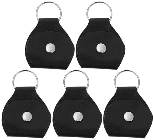 Nyckelring med plektrumhållare, 15st PU Guitar Pick Bag Svart 7x5x0,3 cm