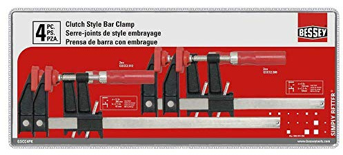 Bessey F-Klemme, Rot, 6,3 x 15,2 cm und 30,5 cm Öffnung, Holzwerkzeug-Set