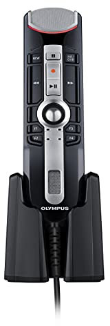 Olympus RecMic II Microphone USB (RM-4010P) optimisé pour la Reconnaissance vocale et la dictaphone, avec Pied de Microphone | Trackball | Technologie Beamforming | Touches configurables Librement