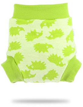 Petit Lulu Wollüberhose Größe M 100% Merinowolle (Igel (grün))