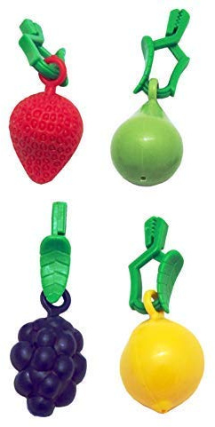 Preisjubel 4 x Tischtuchbommeln Früchte Gemischt, Tischtuchgewichte, Tischtuchhalter Tischtuchbeschwerer