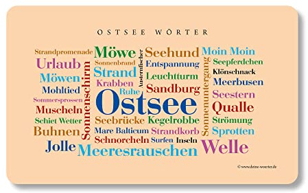 Frühstücksbrettchen Ostsee Wörter