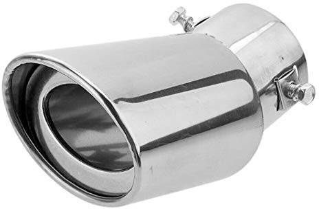 Auto Endrohr, Asudaro Auto Auspuffendrohr Auspuffspitze Edelstahl Auspuffblende Auspuff Schalldämpfer Endrohr Heck Schalldämpfer Spitze Sound Auspuff Endrohr für Rohrdurchmesser 38 bis 58 mm,Silber