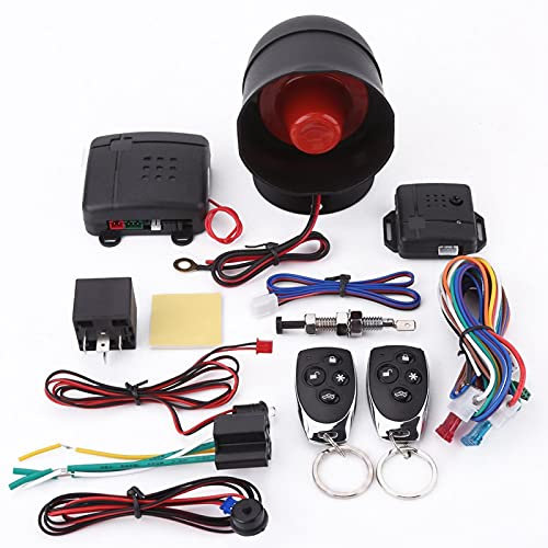 Alarme de Voiture Universelle, système de sécurité de Voiture Alarme de Voiture de sécurité à Distance Système de Protection d'alarme de Voiture Universel Entrée sans clé avec 2 télécommandes Sirène