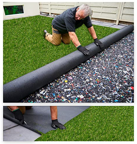 MDEKOR Kunstrasenteppich Outdoor - Kunstrasen wetterfest, Rasenteppich Meterware Grün 300x200 cm, Balkon Bodenbelag wasserdurchlässig mit Drainage 200 cm breit in Echtrasen-Optik