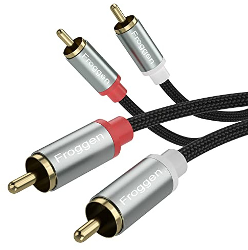 Cable RCA Audio 7,15 metros/23.4 pies, RCA Cinch 2x RCA Enchufe a 2x Enchufe RCA Conector Chapado en Oro para HiFi Estéreo Sonido, RCA Cable para Amplificador, Subwoofer del Home Cinema, Altavoz