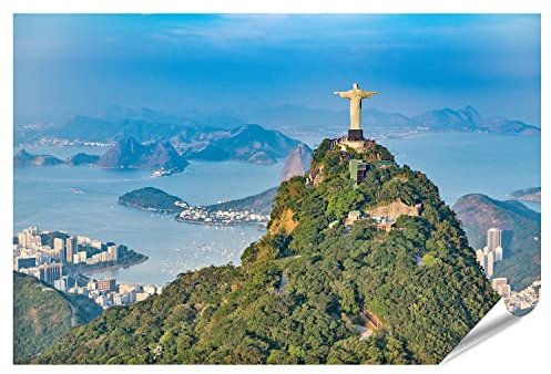 islandburner XXL Bild Poster Rio De Janeiro Berg Corcovado Mit Der Statue Von Christus Dem Erlöser Premium Bilder Fotodruck