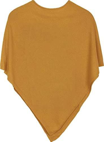 styleBREAKER Poncho suave de punto fino liso, cuello redondo, mujer 08010042, Talla única