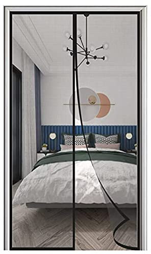 Magnetische Moskitonetze für Türen, 90 x 200 cm schließt von selbst, unterstützt die individuelle Gestaltung in voller Größe Schwarz