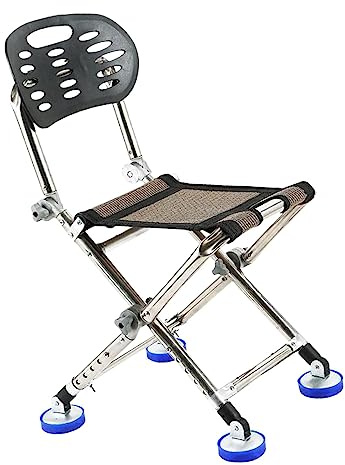 Perfeclan Angelstuhl, Strandstuhl, 150 kg, robuster Sitz, tragbar, langlebig, Campinghocker, zusammenklappbar, mit Rückenlehne für Outdoor- und