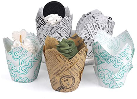 Stareal Pirottini Usa E Getta Per Cupcake, Pirottini Di Carta Da Forno Per Muffin, Involucri Per Cupcake A Tulipano Per Matrimonio, Festa Di Compleanno, Contenitore Per Cupcake Di Carta (500)