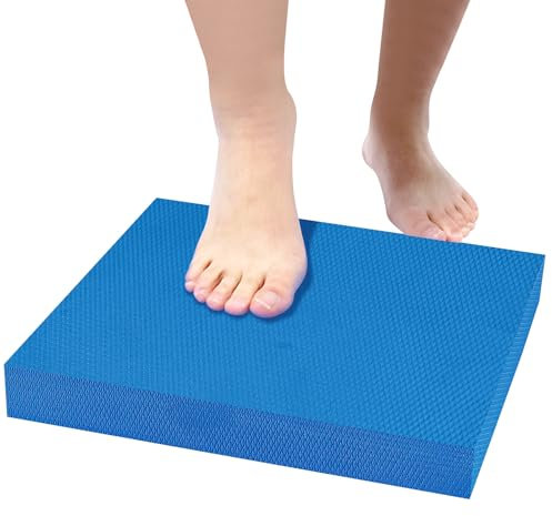 Balance Pad, Resilient Balance Foam Mat 15.8 x 13 x 2, Premium TPE Balance Foam Pads, Core Training Plate for Exercise, Yoga, Sports & Physical Therapy Blue
