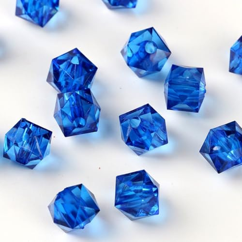 Lot de 1000 perles de verre en gros 10 mm en cristal à facettes pour perles DIY, bracelets, colliers, boucles d'oreilles et autres bijoux, bleu