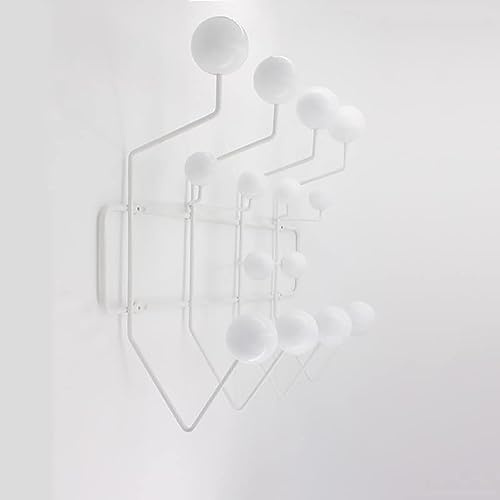 avjera Klassische Hang It All Garderobe - Mid-Century Pop Wood Ball, Metall Wandmontage mit Massiven Walnussholzkugeln, Minimalistische Moderne