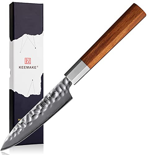 KEEMAKE Schälmesser Gemüsemesser Klein Küchenmesser Kochmesser - 4,5 zoll Japanisches Messer 12 cm Schäler Messer Obstmesser scharf Kochmesser Allzweckmesser für Küche Kitchen Paring Knife