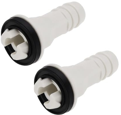 YINETTECH 2pcs Air Conditioner Drain Straight Connector 3/5 Inch 15mm Straight Fitting Drain Hose Connector with Rubber Ring for Window Air Conditioner