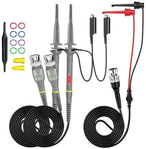 Sondas de osciloscopio P6100B de 100 MHz X1/X10 + ganchos de prueba P1007B, cables Mini Grabber a Cable Coaxial BNC, sonda aislada 10:1