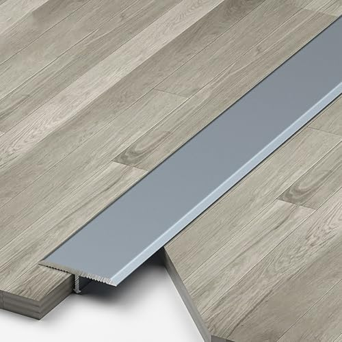 Raouoae Bodenübergangsstreifen Aluminium-T-Formleiste Für Türkanten/unebene Böden Ausgleichsprofil 3 Stück 90cm Türabdeckleiste Zum Verbinden Von Bodenlücken(Grau,Breite: 15 mm)