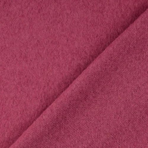 Wollfleece Meterware uni & meliert - Wollstoff Mantelstoff - Wollpullover nähen, weiche Wolle Stoff - 100% Schurwolle/Wolle *Ab 50cm, Farbe: 014 altrosa