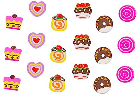 HEMOTON 18 Stk Liebe Radiergummi Radiergummis Auseinander Lebensmittel Radiergummis Mini-donut-radierer Radiergummi Für Kinder 3d-mini-radiergummi Neuheit Studenten Kuchen
