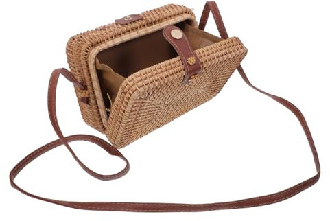 TINEASUR Rattan Tasche Damen Eckig Gewebte Handtasche Aus Rattan Für Frauen Kleine Mit Schultergurt