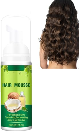Hppsctink 60ml Hair Styling Curling Mousse, Mousse coiffante pour cheveux bouclés, Mousse coiffante pour cheveux bouclés, Mousse coiffante hydratante, shampoos