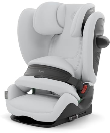 CYBEX Gold Kinder-Autositz Pallas G2 i-Size, 9-50 kg, Fog Grey | Ab ca. 15 Monate bis ca. 12 Jahre, 76 bis 150 cm, Neigungsverstellbare Kopfstütze, Seitenaufprallschutz
