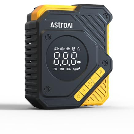 AstroAI Car Tyre Inflator Air Compressor 12V DC, 150 PSI Digital Tyre Pump with Pressure Gauge, Large LCD Display, Smart Preset & Auto Stop, for Car, Motorcycle, Bike Tyres