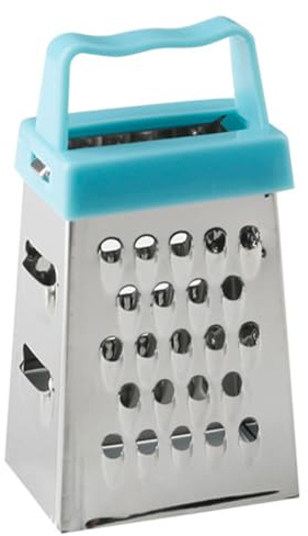 Mini Grater Small Cheese Grater Stainless Steel Box Grater with Handle Efficient Kitchen Gadget for Grating Garlic Nutmeg Chocolate Dishwasher Safe Kitchen Tool (Blue)