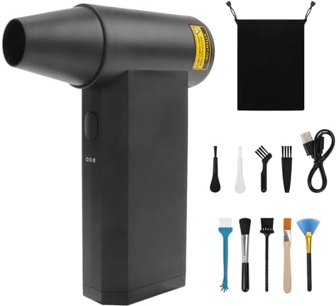 Aria Compressa Elettrico Air Duster, Soffiatore Aria Compressa da 150000 Giri/min, Elettrico Rimuovi Polvere, Batteria da 4000 mAh, Ricaricabile, Per Pulizia di Tastiera, Divano