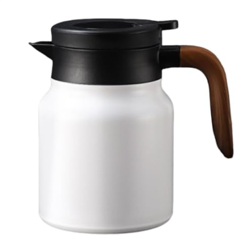 Carafe à café isotherme en acier inoxydable de 1 litre – Carafe en acier inoxydable avec poignée | Théière isolée | Théière isotherme | Théière isotherme | Carafe étanche pour café, thé, boissons