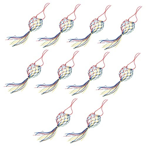 FUNNETOYU 10stücke Handgewebte Netzsäcke Für Ostereier Bunte Aufbewahrungstaschen Für Dekoration Bastelprojekte Und Ostern Für Kindergärten Und Feste