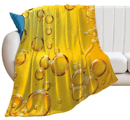 Beer in A Glass Water Drops Blanket Lightweight Fleece Blankets Warm Throw Blanket for Couch for Women Man 60*80（150 * 200cm）