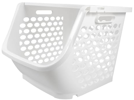 PartyKindom Cestas Almacenaje Cocina Apilables de Plástico para Frutas y Especias, Preservación de Frescura y Fácil Limpieza, Ideales para Almacenamiento en Despensa o Cocina