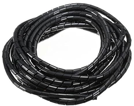 BPABDEITR Avvolgicavo a spirale 5 metri 4 mm ID 6 mm OD multicolore(Schwarz)