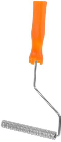 TOBBOMEY Rodillo de Púas de Aluminio para Cemento Autonivelante Herramienta Antiespumante para Eliminar Burbujas Rodillo con Mango Ergonómico y Duradero Uso Profesional Color Aleatorio
