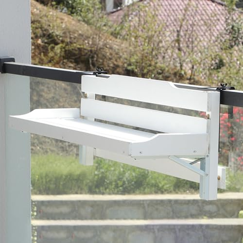 Stoolzfaid Balkontisch Zums EinhäNgen,BalkonhäNgetisch,HäNgender Balkontisch,Balkon-Stehtisch FüR GeläNder,BalkonhäNgetisch Klappbar Wetterfest,Multifunktional,FüR Terrasse,Garten,GeläNder