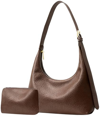 Skyearman Sacs Bandoulière Femme en Cuir PU Sac a Main Femmes Bandoulieres Réglable Sac Fourre Tout Sacs Porté Epaule et Portefeuille Ensemble pour Femmes (Café)