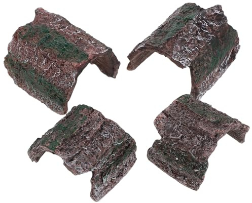 UTHCLO 4 St gömställe akvarielandskapsdekoration orm som gömmer sig reptilgrotta ödla skydd Reptile Cave Reptil som gömmer grottan PVC