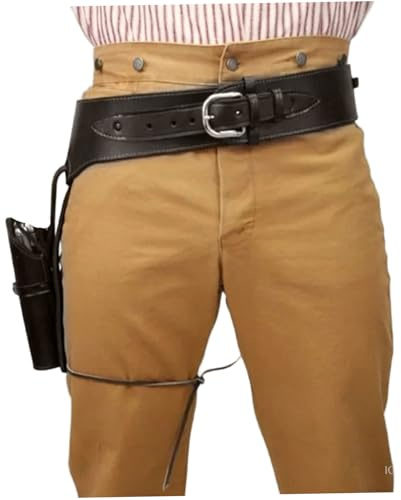 Cowboy-Holster, Leder-Cowboy-Waffengürtel, Verstellbarer Western-Waffengürtel für Cosplay, Maskerade, Party, Kaffee..